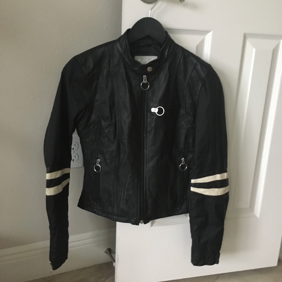 Vintage Jackets & Blazers - Real Black Leather Jacket XS Slim Fit